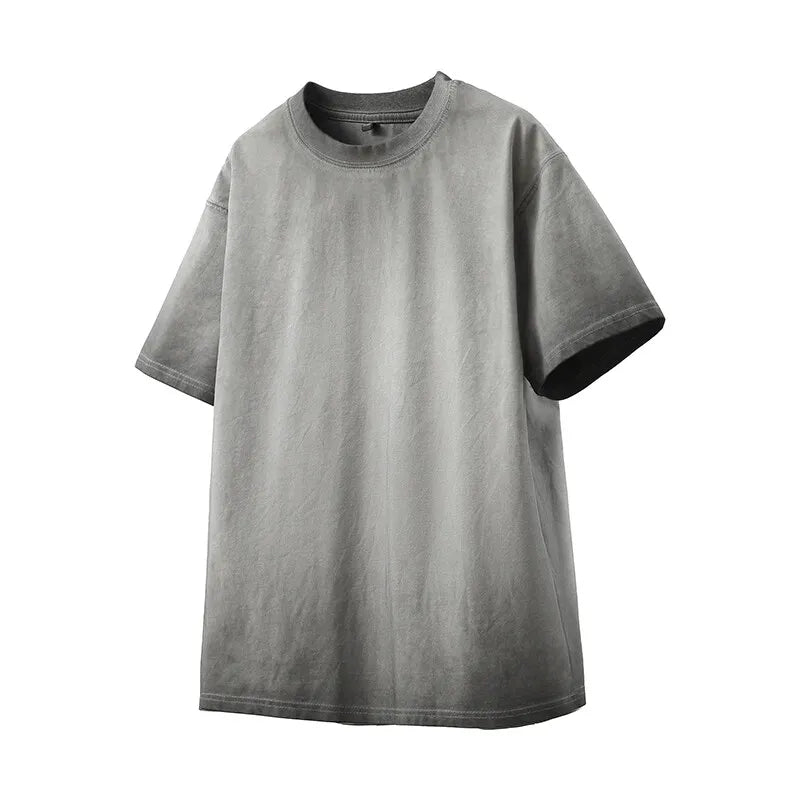 Distressed Washed T-shirt Vintage Street 2025 Punk T Shirt Casual Men's Women's Short Sleeve Hip Hop Loose Tees
